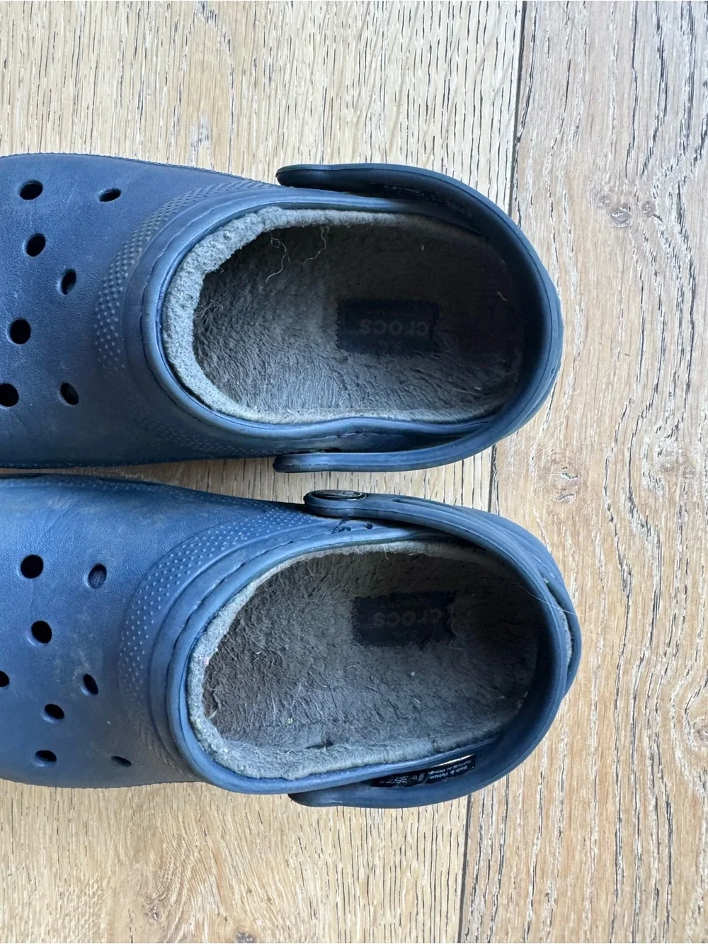 CROCS Kids Navy Blue Faux-Fur Lined Clog
